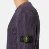 Maglione girocollo con spray bicolore e lavorazione a coste