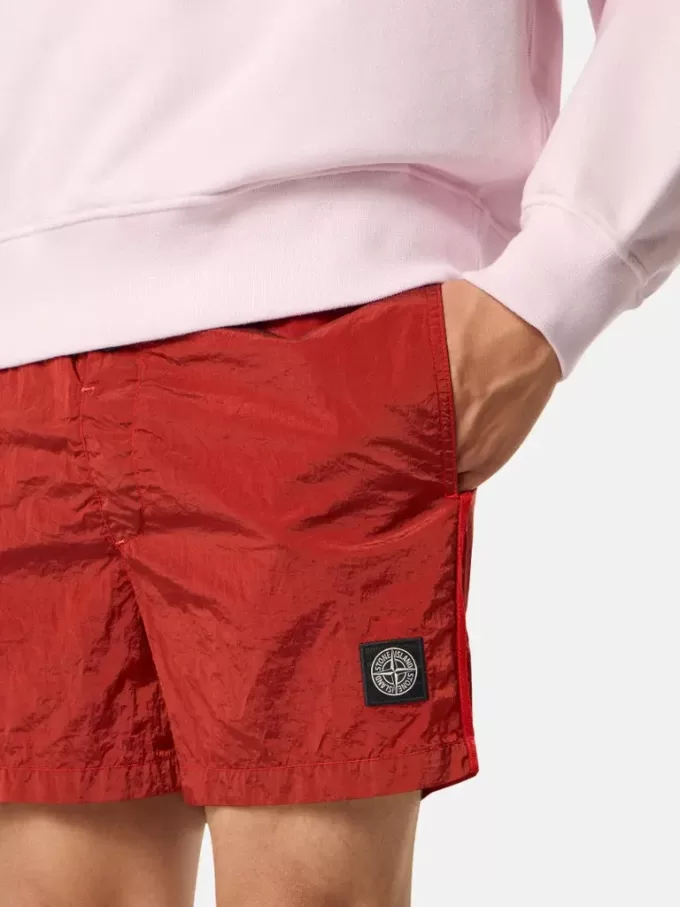 Pantaloncini da bagno slim fit con tasche e fodera in rete