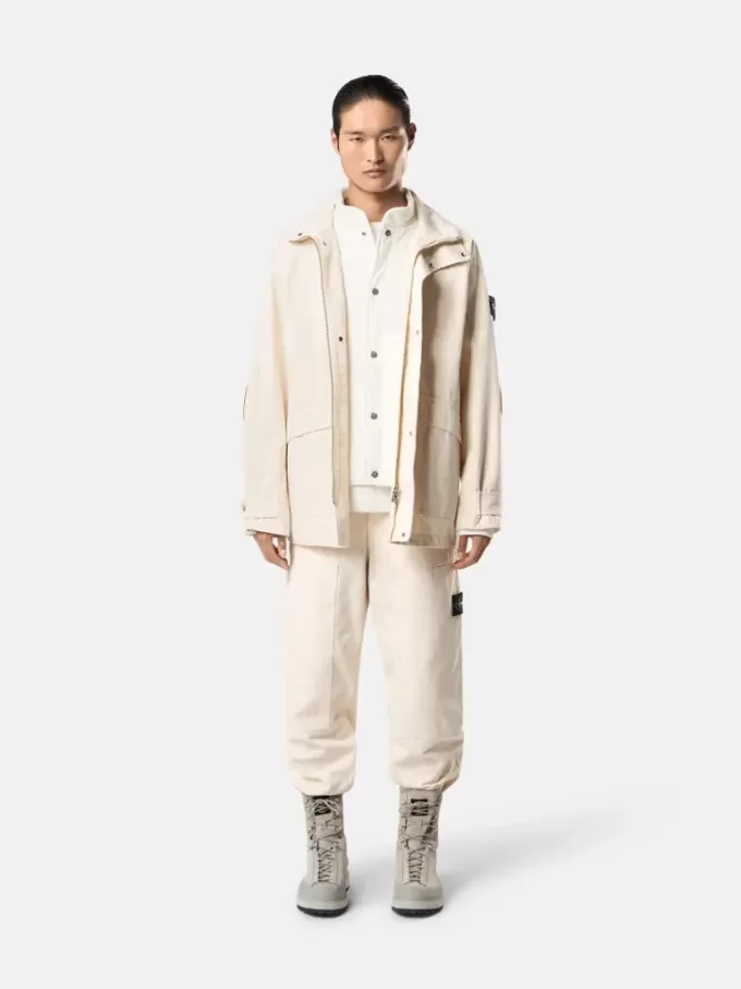 Parka corto con fodera removibile e toppe sui gomiti.