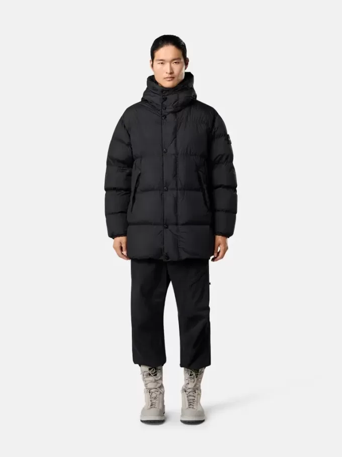 Parka imbottito con cappuccio e protezione antivento Parka imbottito con cappuccio e protezione antivento