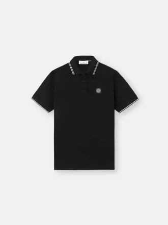 Polo slim fit a maniche corte con dettagli a righe
