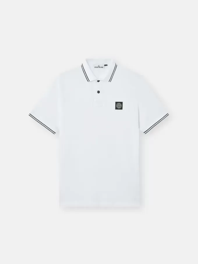 Polo slim fit a maniche corte con dettagli a righe