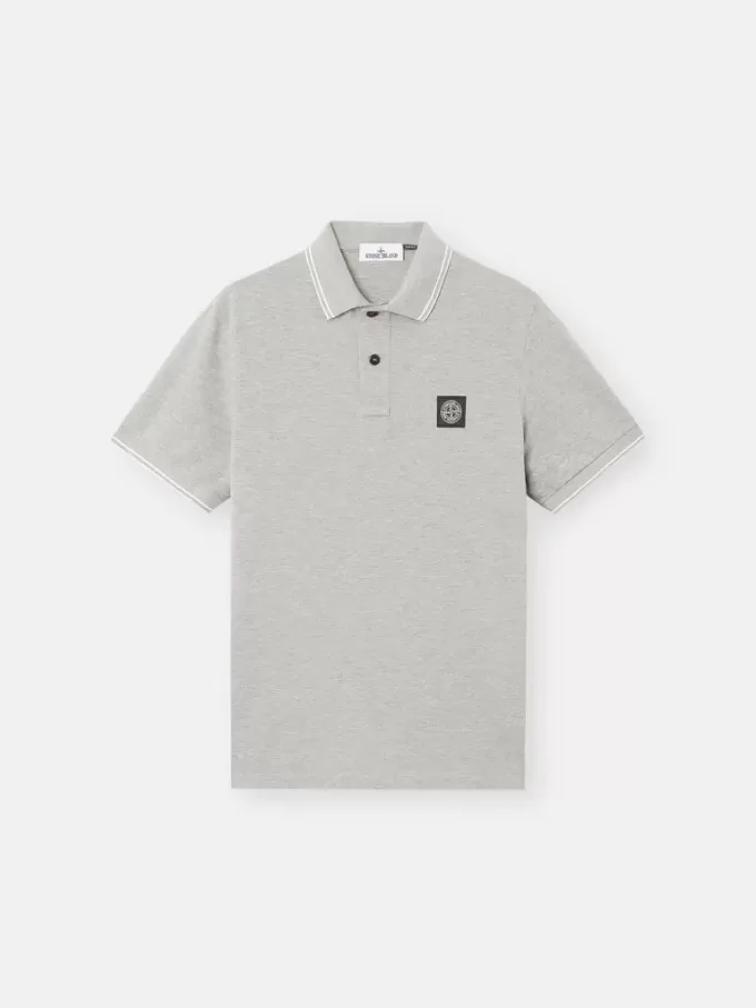 Polo slim fit a maniche corte con dettagli a righe
