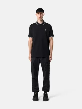 Polo slim fit a maniche corte con dettagli a righe