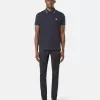 Polo slim fit a maniche corte con dettagli a righe