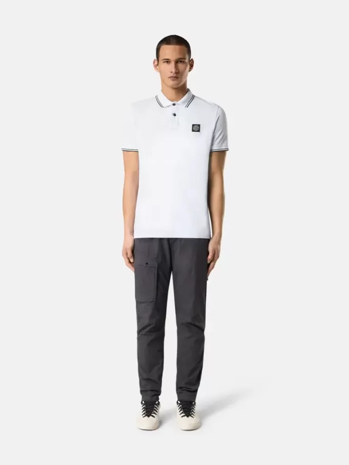 Polo slim fit a maniche corte con dettagli a righe