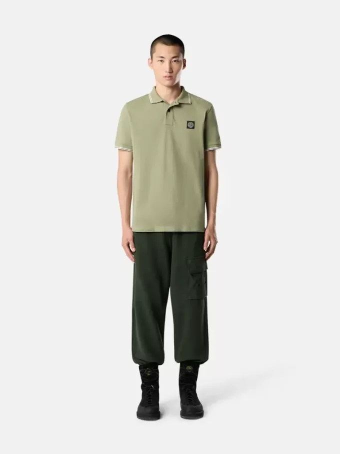 Polo slim fit a maniche corte con dettagli a righe