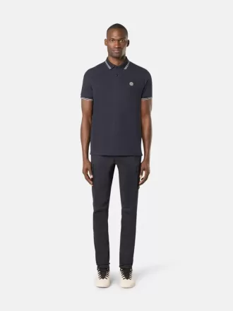 Polo slim fit a maniche corte con dettagli a righe Polo slim fit a maniche corte con dettagli a righe