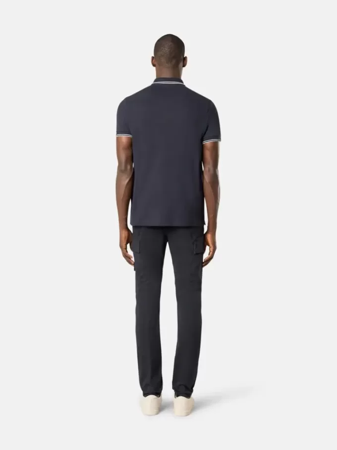 Polo slim fit a maniche corte con dettagli a righe