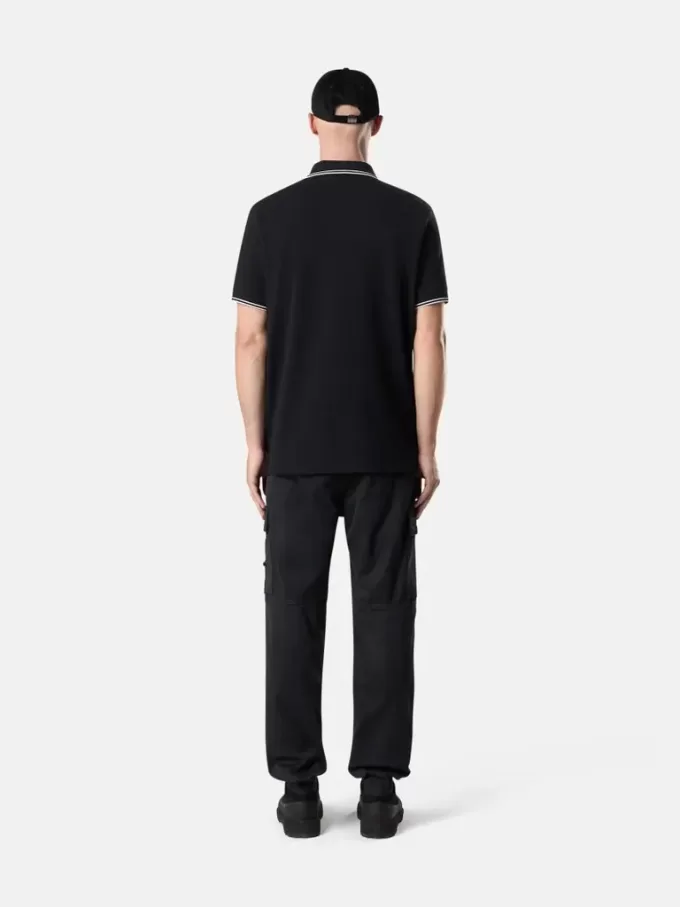 Polo slim fit a maniche corte con dettagli a righe