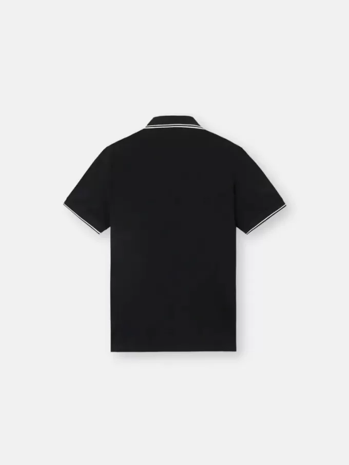 Polo slim fit a maniche corte con dettagli a righe
