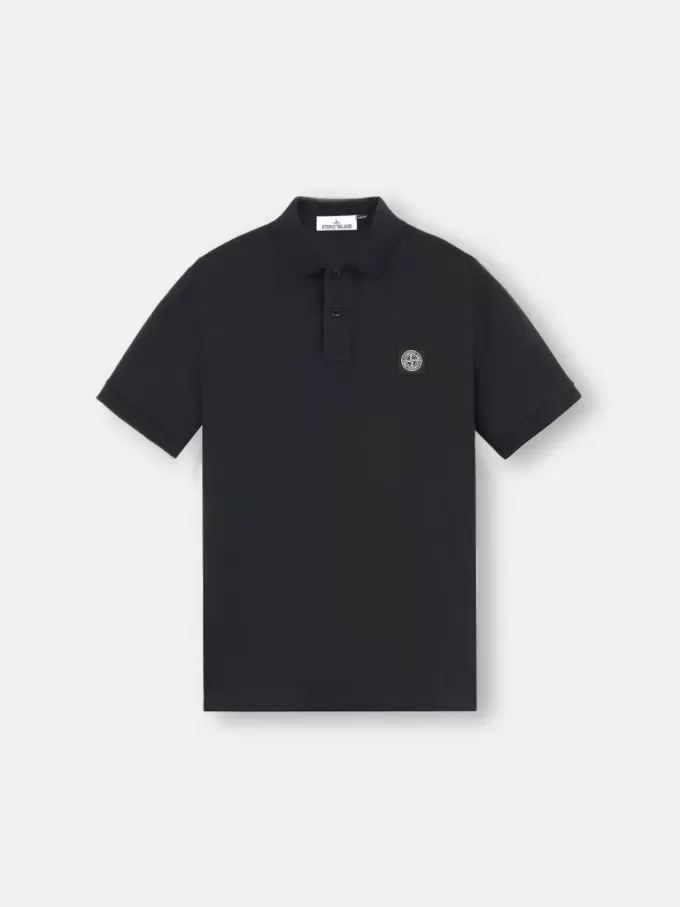 Polo slim fit a maniche corte con toppa Compass