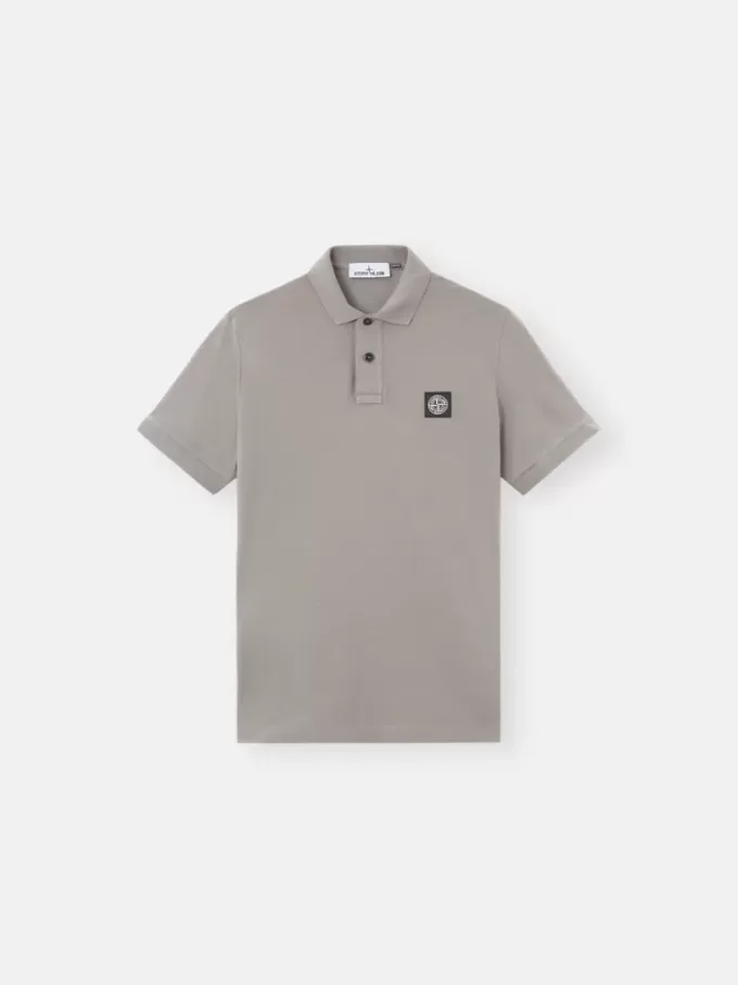 Polo slim fit a maniche corte con toppa Compass