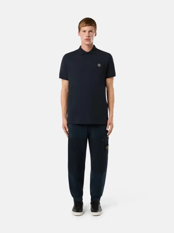Polo slim fit a maniche corte con toppa Compass