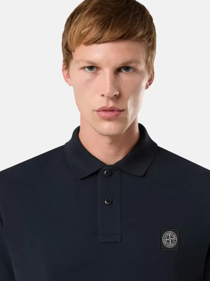Polo slim fit a maniche corte con toppa Compass