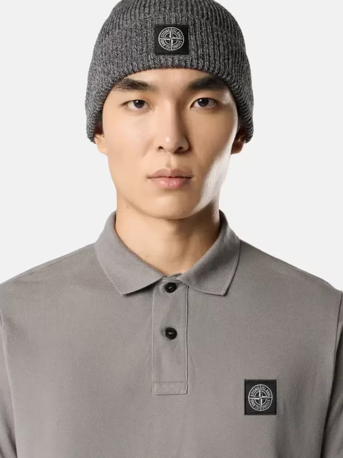 Polo slim fit a maniche corte con toppa Compass
