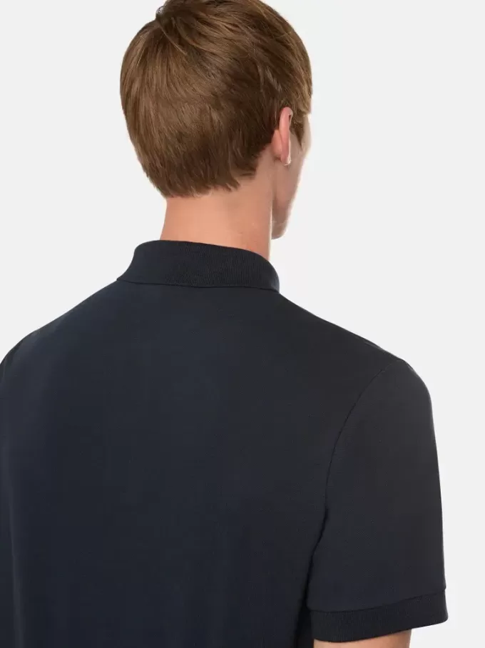 Polo slim fit a maniche corte con toppa Compass