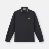 Polo slim fit a maniche lunghe con dettagli a righe