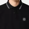 Polo slim fit a maniche lunghe con dettagli a righe