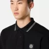 Polo slim fit a maniche lunghe con dettagli a righe