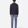 Polo slim fit a maniche lunghe con dettagli a righe