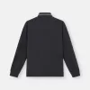 Polo slim fit a maniche lunghe con dettagli a righe