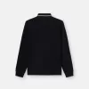 Polo slim fit a maniche lunghe con dettagli a righe