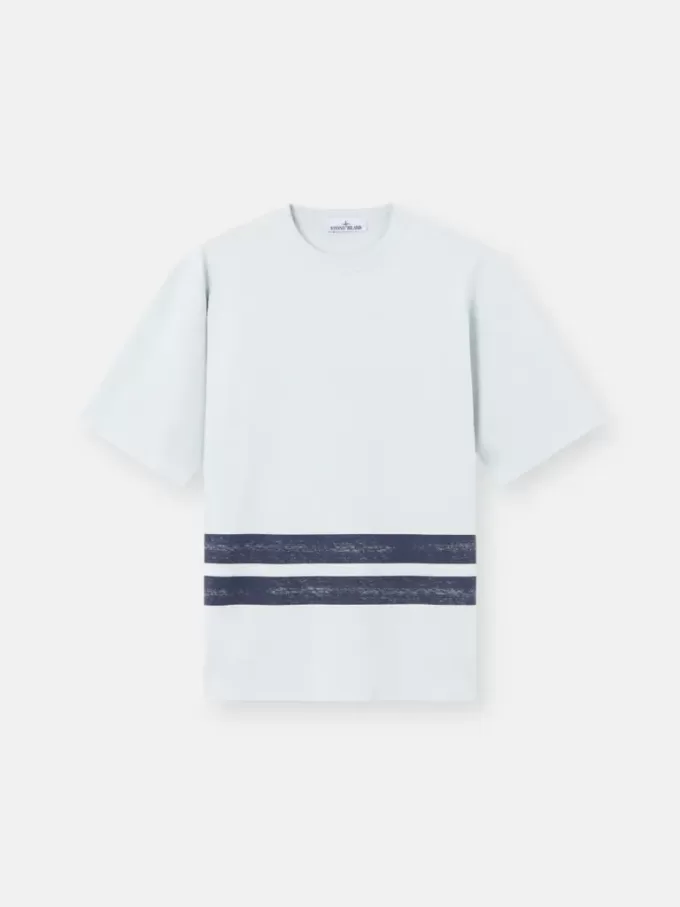 T-shirt oversize a maniche corte con bande stampate