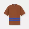 T-shirt oversize a maniche corte con bande stampate