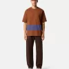 T-shirt oversize a maniche corte con bande stampate