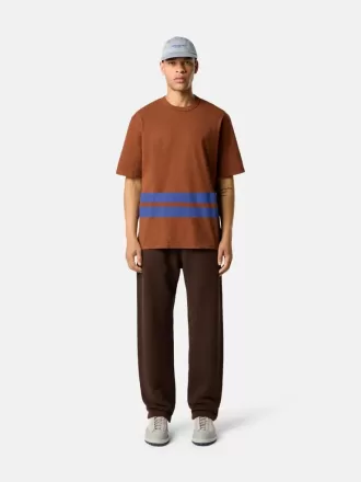 T-shirt oversize a maniche corte con bande stampate