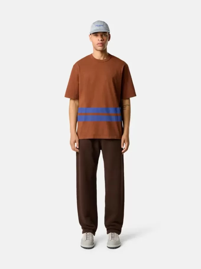T-shirt oversize a maniche corte con bande stampate