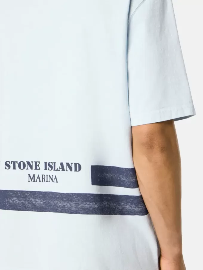 T-shirt oversize a maniche corte con bande stampate