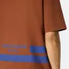 T-shirt oversize a maniche corte con bande stampate