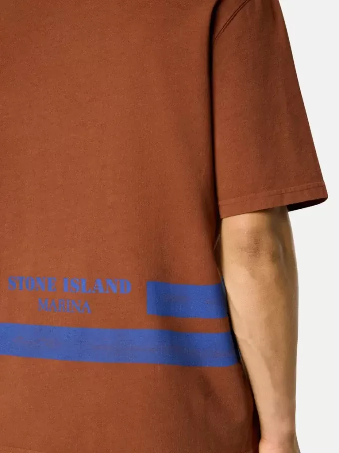 T-shirt oversize a maniche corte con bande stampate
