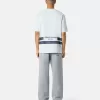 T-shirt oversize a maniche corte con bande stampate