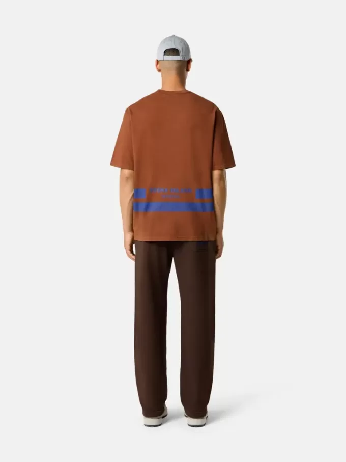 T-shirt oversize a maniche corte con bande stampate