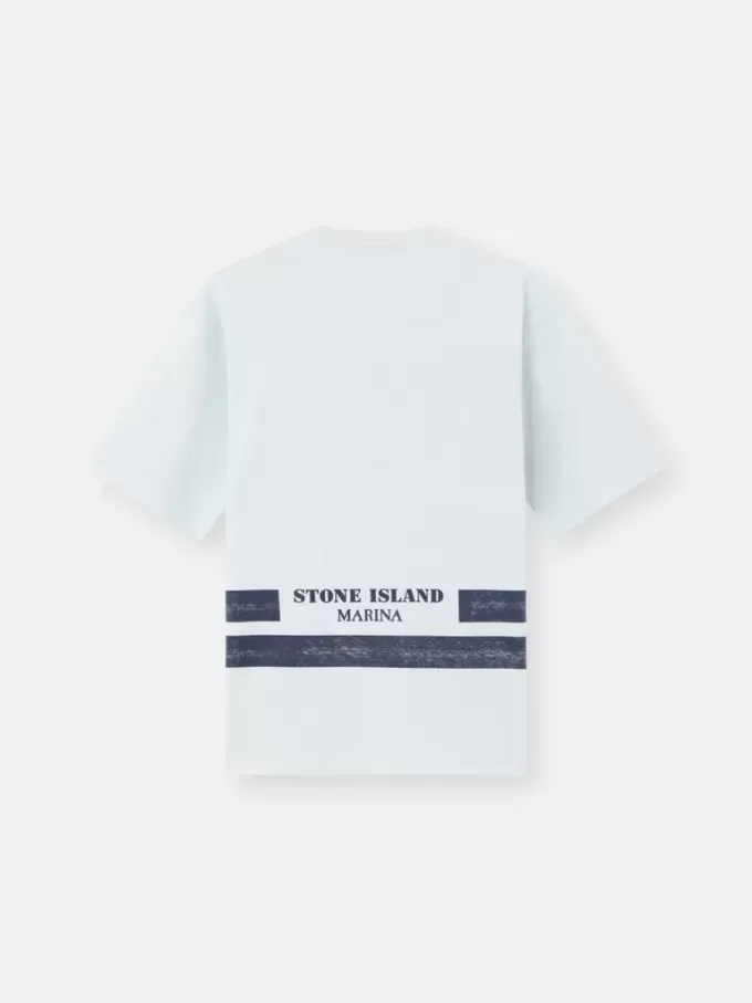 T-shirt oversize a maniche corte con bande stampate