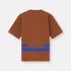 T-shirt oversize a maniche corte con bande stampate