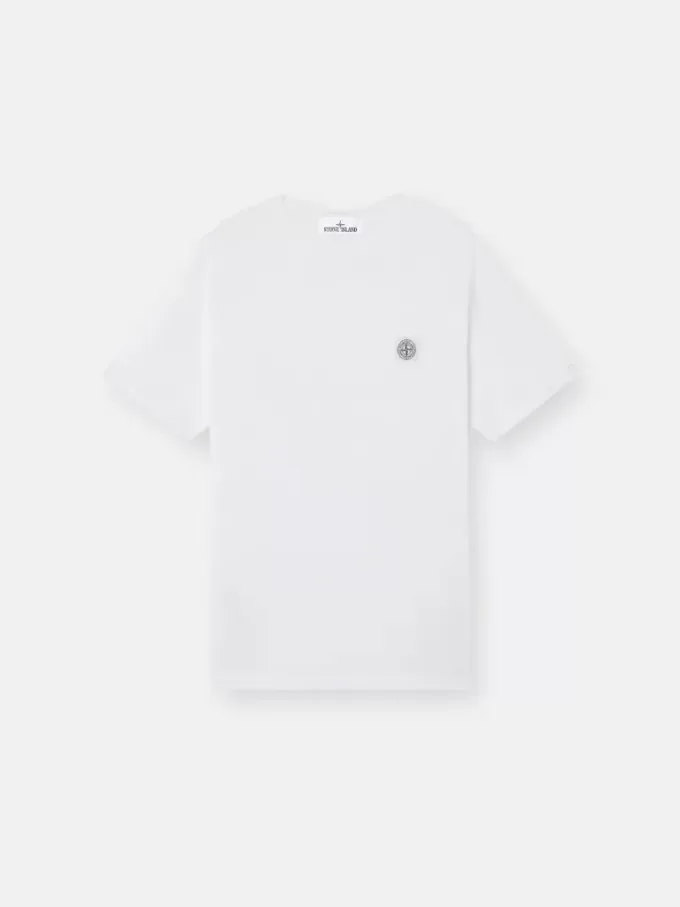 T-shirt slim fit a maniche corte con patch Compass